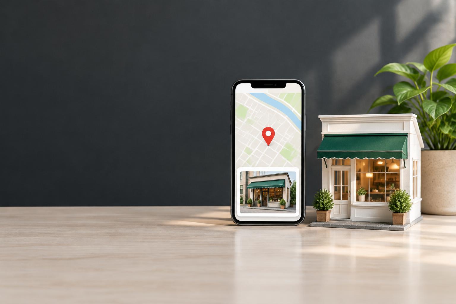 Un negocio local y su ubicación en el mapa